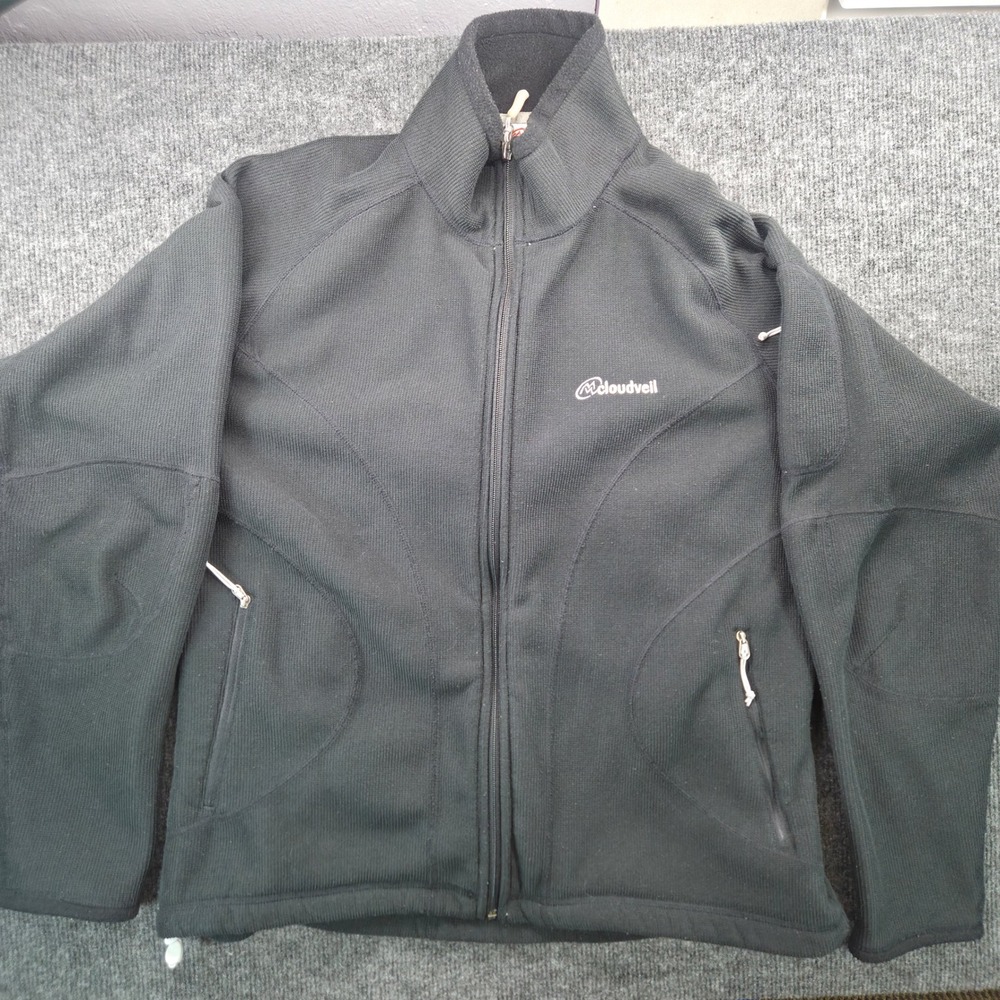 Cloudveil Fleece Jacket Womens L Black Polyester Gorpcore Full Zip Performance